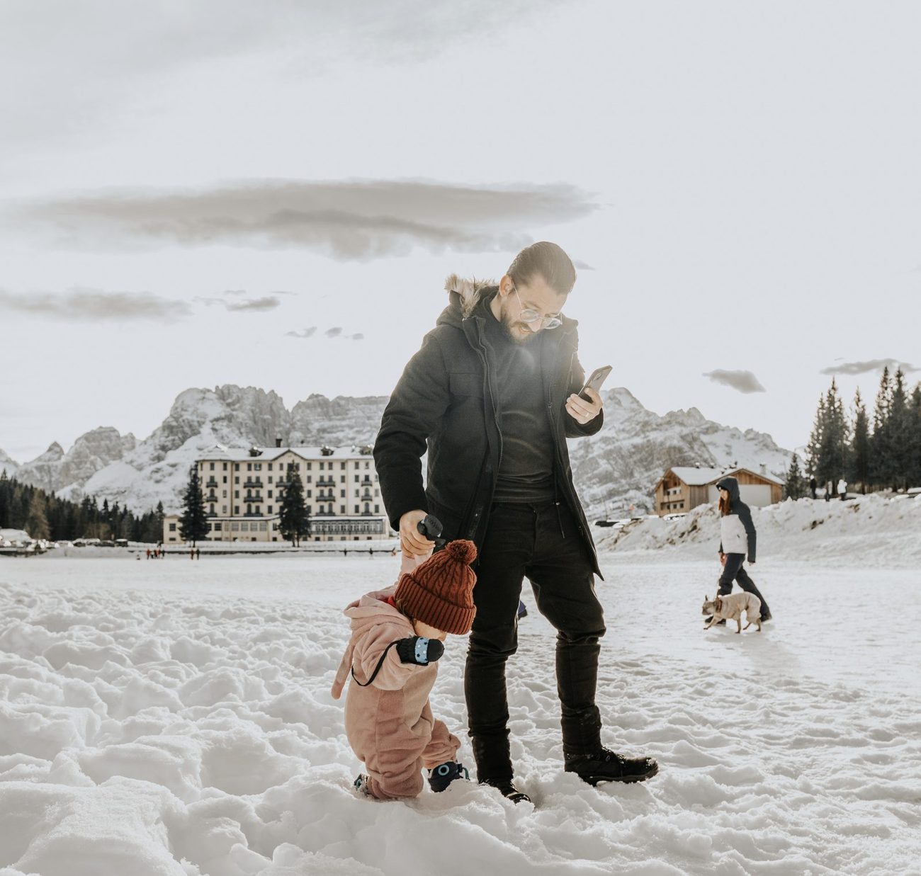 Família Medina na neve